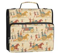 Old Style War Carriage Brown Maroon 3 Rings 1.5 inch Organizer Binder with Handle and Removable Shoulder Strap Laege Capacity Portfolios Portfolio Organizer for Middle Student