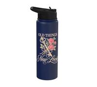 Old Things Fresh Love Rose Key Vintage Stainless Steel Insulated Water Bottle