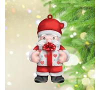 Old Time Santa Xmas Ornament Antique Elf Santa Claus Round Christmas Tree Ornament Keepsake Santa's Story Time Acrylic Christmas Bauble for Holiday Decoration