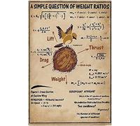 Old Tin Plaque Vintage A Simple Question 0f Weight Ratios Knowledge Metal Signage Bar Living Room Wall Art Deco Funny Gift 8"x12"