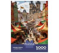Old Town 1000 Piece Jigsaw Puzzle Prague Old Town Cardboard Puzzle Adult Puzzles Educational Puzzle Family Games Night for Gift 70x50cm/1000pcs