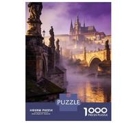 Old Town 1000 Piece Jigsaw Puzzle Prague Old Town Cardboard Puzzle Adult Puzzles Educational Puzzle Family Games Gift for Puzzle Lover 52x38cm/1000pcs