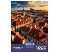 Old Town 1000 Piece Jigsaw Puzzle Prague Old Town Cardboard Puzzle Adult Puzzles Educational Puzzle Family Games Night Christmas Puzzles 38x26cm/1000pcs