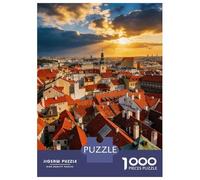 Old Town 1000 Piece Jigsaw Puzzle Prague Old Town Cardboard Puzzle Adult Puzzles Educational Puzzle Family Jigsaw Christmas Puzzles 52x38cm/1000pcs