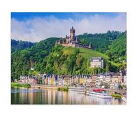 Old Town and Reichsburg Castle of Cochem on the Moselle River，Jigsaw Puzzle 1000 Piece Game Artwork Travel Souvenir（75x50cm）-W86