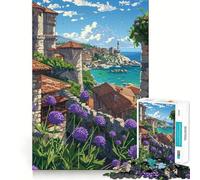 Old Town by The Sea Jigsaw Puzzles for Adults1000 Pieces Mind Puzzle Cozy Relax Image Assembly (50x75cm)