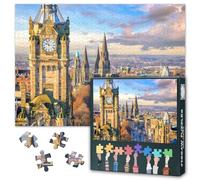Old Town Edinburgh Puzzles for Adults 1000 Pieces, Edinburgh Castle Jigsaw Puzzles, Adult Puzzle for Adults, Educational Fun Games or Toys for Elders Friends 20X27 INCH