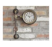 Old Town Industrial Pipe Wall Clock - Vintage London 1863 Style Statement Timepiece