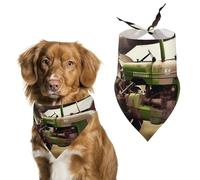 Old Tractor Photo Farm Dog Bandana Triangle Dog Scarf Washable Polyester Dog Bibs Cute Pet Bandana for Medium Large Dogs Puppy and Cats