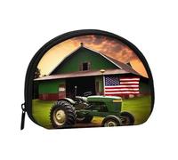 Old Tractor Photo Farm Minis Storage Bag Shell Wallet Small Coin Purse with Minis with Zipper Change Purse for Coin Keys You Can Also Store Any Small Objects You Want
