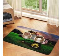 Old Tractor Photo Farm Print Pet Feeding Mat For Dogs & Cats Absorbent Waterproof Dog Food Mat Non-Slip Pet Bowl Placemat Quick Dry Floor Protector Leather Tablecloth