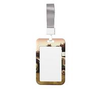 Old Tractor Photo Farm Printed Id Badge Holder with Lanyard Vertical Id Protector Bage Clips for Nurse Teacher Office Worker