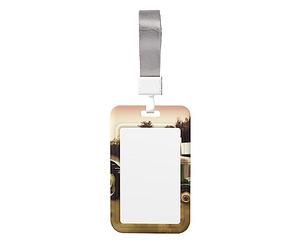 Old Tractor Photo Farm Printed Id Badge Holder with Lanyard Vertical Id Protector Bage Clips for Nurse Teacher Office Worker