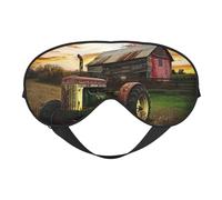 Old Tractor Photo Farm Printing Sleep Mask for Women Men Double-Sided Print Soft Silk Eye Masks Eye Sleep Shade Cover