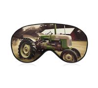 Old Tractor Photo Farm Sleep Mask Soft Comfortable Eye Mask with Adjustable Strap Eye Cover Eye Shade for Men Women Work Travel