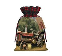 Old Tractor Photoes Farm Print Reusable Gift Decor Bags Festive Drawstring Pouches Anniversaries Wedding Favors