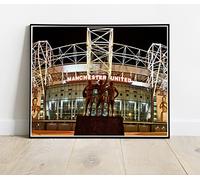 Old Trafford Manchester United Trinity Statue : Huge Classic Photo Poster : 30"x24"