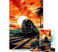 Old Train 1000 Pieces Jigsaw Puzzles for Adults Brain Challenge Toy Indoor Play Precise Cut Fine Art Piece (38x52cm)