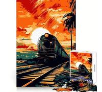 Old Train 1000 Pieces Jigsaw Puzzles for Adults Brain Challenge Toy Indoor Play Precise Cut Fine Art Piece (38x52cm)
