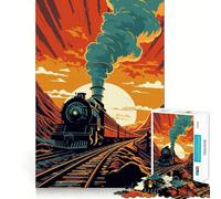 Old Train Adults 1000 Piece Jigsaw Puzzle Brain Challenge Toy Stress Relief Clear Cut Wall Art Decor (50x75cm)