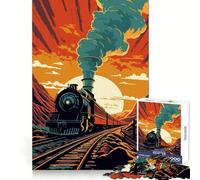 Old Train Jigsaw Puzzle for Teenagers 1000 Pieces Memory Boost Indoor Play Image Assembly (38x52cm)