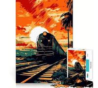 Old Train Jigsaw Puzzle for Teenagers 1000 Pieces Memory Boost Indoor Play Image Assembly (50x75cm)