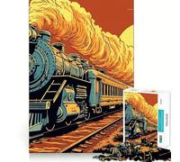 Old Train Jigsaw Puzzle for Teenagers 1000 Pieces Smart Game Family Time Pattern Assembly Santa Wish Pick (50x75cm)