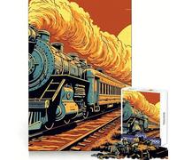 Old Train Jigsaw Puzzle for Teenagers 1000 Pieces Smart Game Family Time Pattern Assembly Santa Wish Pick (50x75cm)