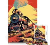 Old Train Jigsaw Puzzles 1000 Piece for Teenagers Reason Skill Toy Serene Time Exact Cut Amazing Present (38x26cm)