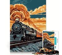 Old Train Jigsaw Puzzles for Adults1000 Pieces Mind Puzzle Cozy Relax Image Assembly (50x75cm)