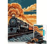 Old Train Jigsaw Puzzles for Teenagers 1000 Pieces Intellect Toy Indoor Fun Quality Cut Creative Gift (38x26cm)