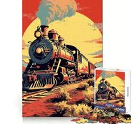 Old Train Jigsaw Puzzles for Teenagers 1000 Pieces Intellect Toy Indoor Fun Quality Cut Creative Gift (38x52cm)