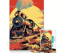 Old Train Jigsaw Puzzles for Teenagers 1000 Pieces Intellect Toy Indoor Fun Quality Cut Creative Gift (38x52cm)