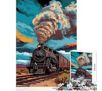 Old Train Jigsaws 1000 Pieces for Teenagers Stimulate Active Brain And Mind Gentle Relaxing Fun Activity (38X52cm)