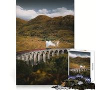 Old Train on A Bridge Jigsaw Puzzle for Teenagers 1000 Pieces Smart Game Family Time Pattern Assembly Santa Wish Pick (38x52cm)