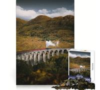 Old Train on A Bridge Jigsaw Puzzles 1000 Pieces for Teenagers Recall Boost Serene Time Smooth Cut Elegant Gift (50x75cm)