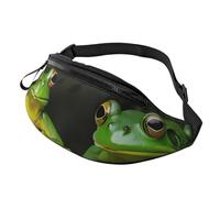Old Treasure Map Fanny Pack for Women Men Fashion Waist Pack Adjustable Belt Bag for Workout Running Travelling Casual Waist Bag, Two Green Frogs, One Size