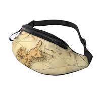 Old Treasure Map Fanny Pack for Women Men Fashion Waist Pack Adjustable Belt Bag for Workout Running Travelling Casual Waist Bag, Old Treasure Map, One Size