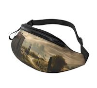 Old Treasure Map Fanny Pack for Women Men Fashion Waist Pack Adjustable Belt Bag for Workout Running Travelling Casual Waist Bag, View Of Typical Tuscany Landscape, One Size