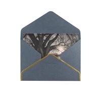 Old Tree By Lake Luxury Pearl Paper Greeting Card With Gold Border, Blank Inside, With Envelope - Birthday, Wedding, Christmas, Valentine