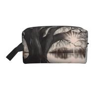 Old Tree by Lake Portable Large-Capacity Travel Toiletry Bag (Print Models) Waterproof Makeup Storage Bag for Men and Women for Business Trips, Fitness, Bathroom, Daily Storage