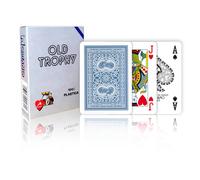 OLD TROPHY BLUE POKER PLAYING CARDS DECK PLASTIC MODIANO MAGIC TRICKS ITALY NEW