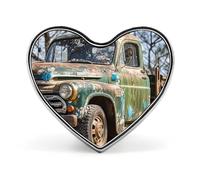 Old Truck Car Button Pin Heart Shape Alloy Lapel Pins Badges Novelty Funny Enamel Pins Personalized Pinback Button Badges Cute Heart Brooche for Jackets Bags
