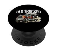 Old Trucker - Built for The Road Classic Truck Driver PopSockets Adhesive PopGrip