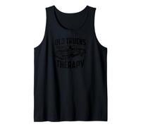 Old Trucks are My Therapy- Dark Classic Pickup Truck Design Tank Top