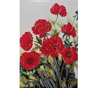 Old Tupton Ware Decorative Art Tile (Wild Poppies, 19 x 29 cm)