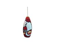 Old Tupton Ware Oval Christmas Light Pull with Cord Attached (Noon) - Red Ceramic Hanging Ornament