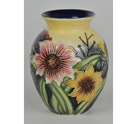 Old Tupton Ware Tube Lined Summer Bouquet Design 4'' Vase