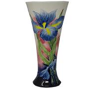 Old Tupton Ware Vase 8" 1298 Hand Made & Painted Tube Lined Pottery Blue Iris