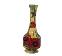 Old Tupton Ware Yellow Poppy Bud Vase 7" Hand Made & Painted Tube Lined 1691